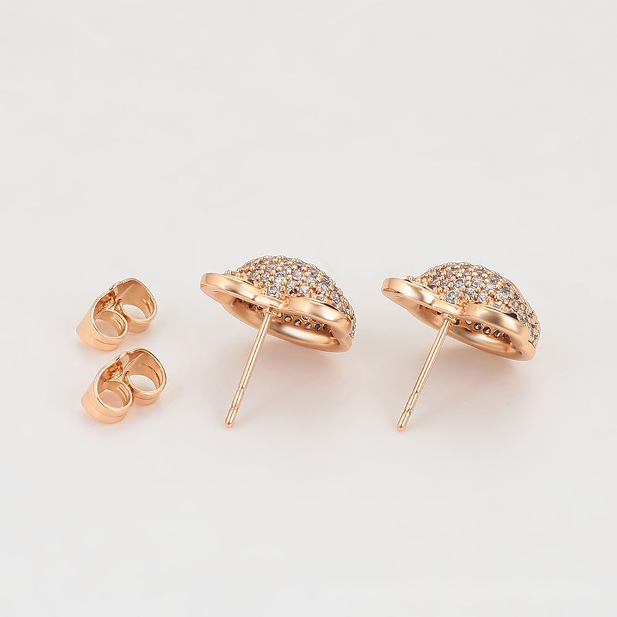 Rose Gold Teddy Bear Earrings with Clear Stones