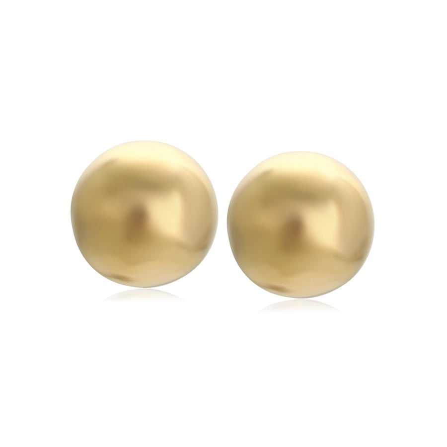 Gold Domed Ball Stud Earrings