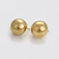 Gold Domed Ball Stud Earrings