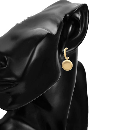 Gold Ball Drop Hoop Earrings