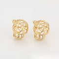 Gold Geometric Panther Stud Earrings