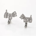 Silver Westie Dog Crystal Earrings